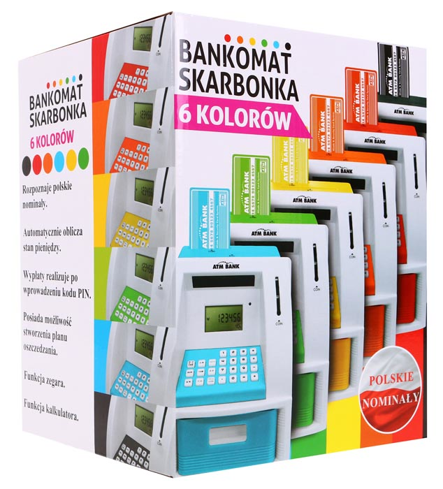 LK-G907 bankomat skarbonka niebieska pudełko